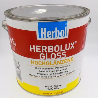 Herbolux Gloss Lackfarbe wei 2,5 ltr.